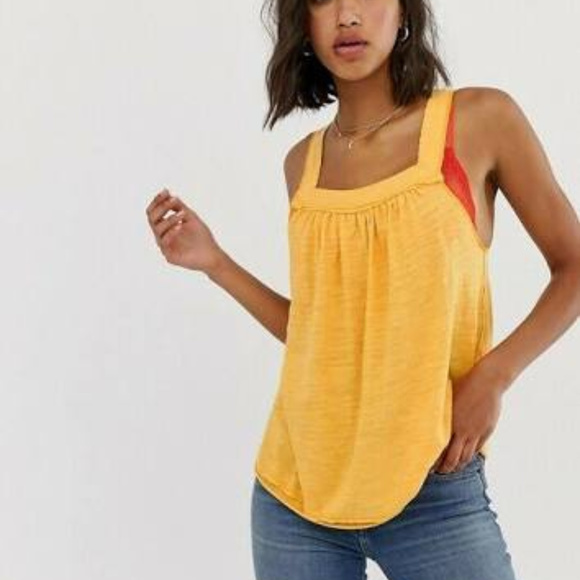 Free People Tops - Free People Poppy Gold Tank Top NWT🌄HP🌄